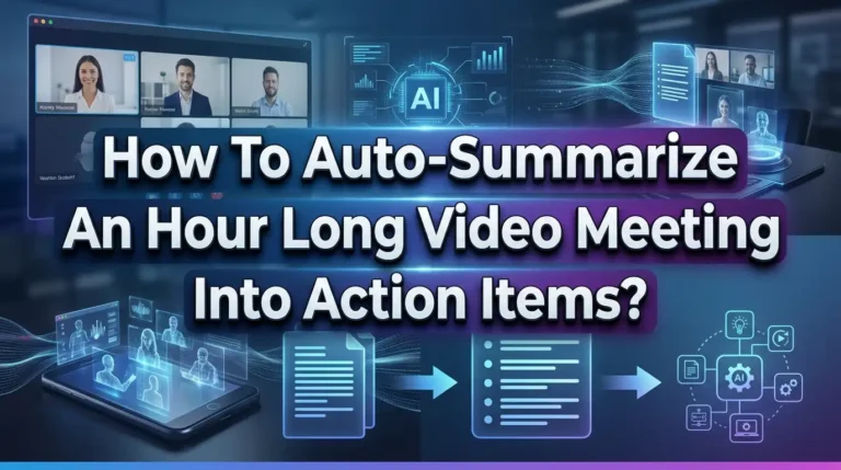 How To Auto Summarize an Hour Long Video Meeting Into Action Items?